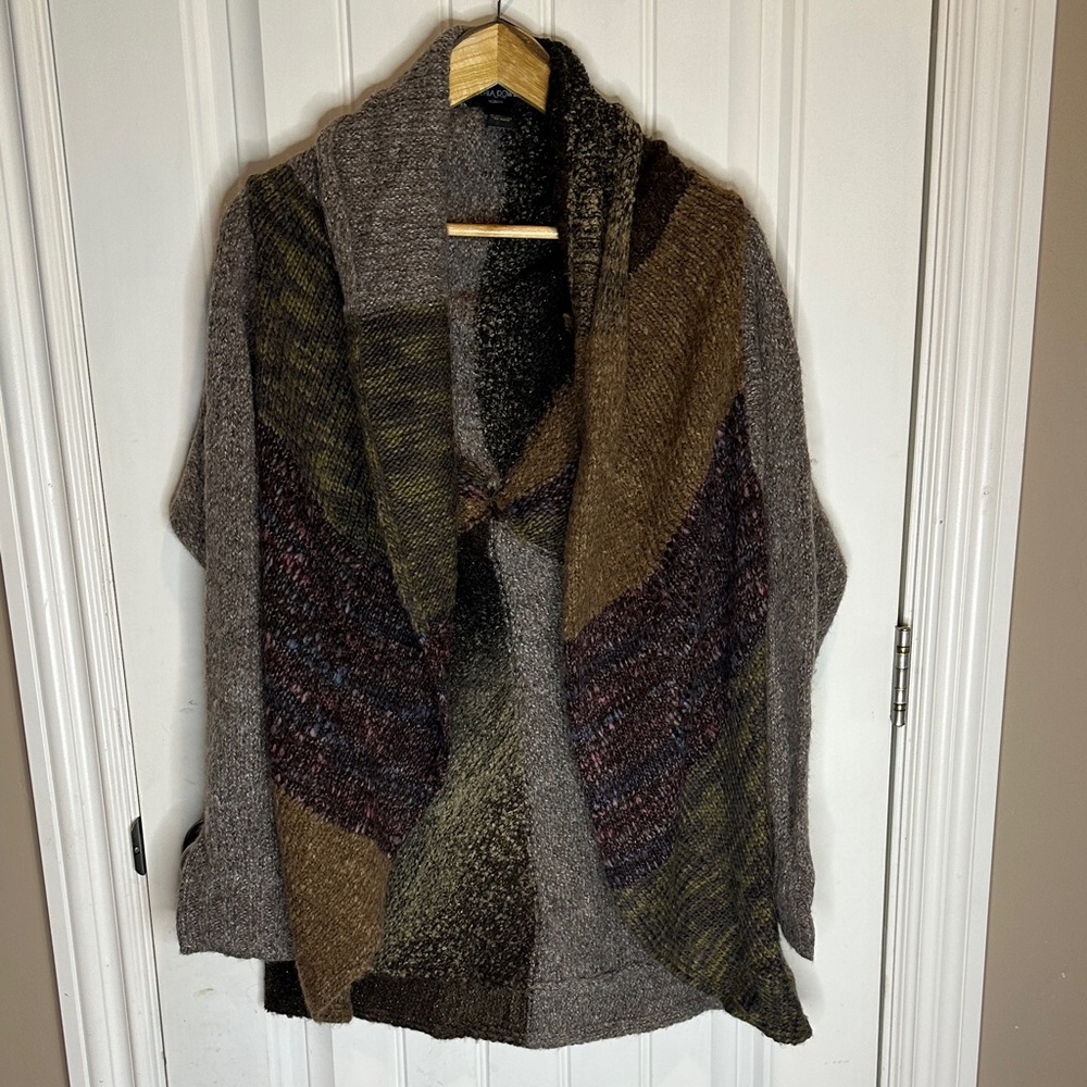Cynthia Rowley Brown and Gray Patchwork Sweater